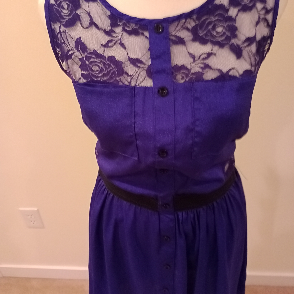 Material Girl Purple Lace Midi Dress